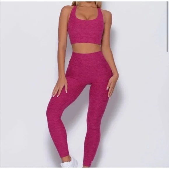 Bombshell Sportswear Scrunch Leggings & Bra SET Fuchsia - XS / XXS [EUC, OO] - Picture 4 of 7